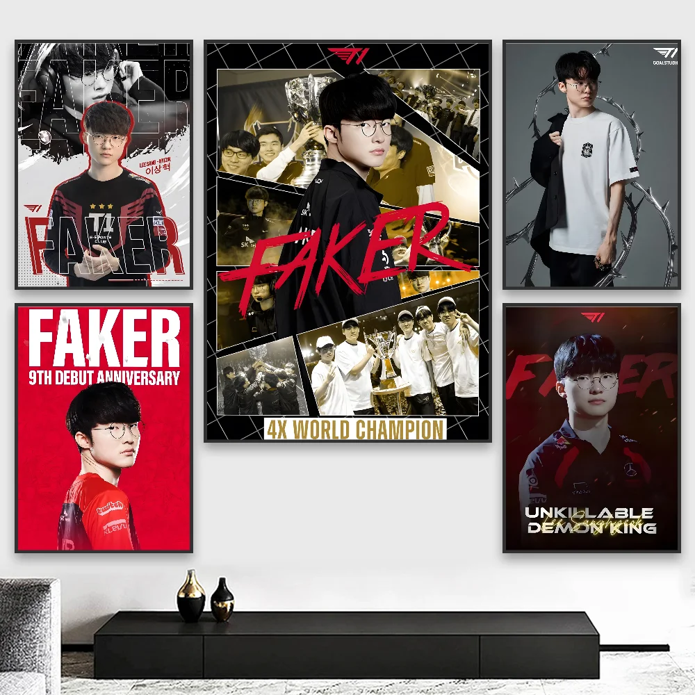 

The God of LOL Faker Poster HD art sticky wall waterproof home living room bedroom bar aesthetic decoration