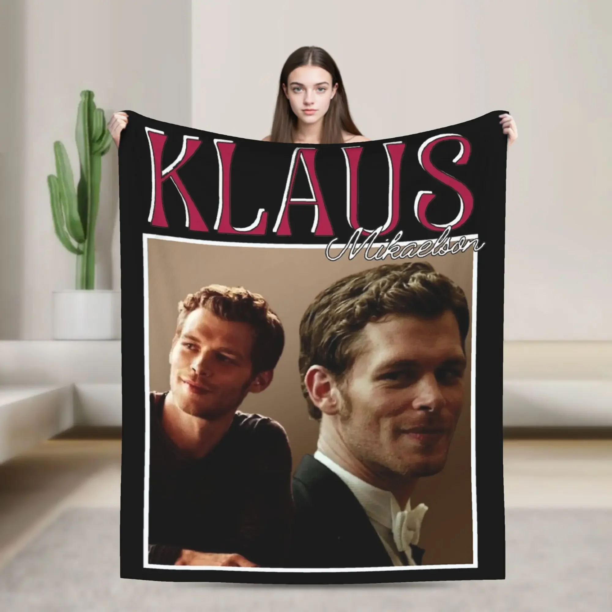 Klaus Mikaelson The Vampire Diaries Fleece Blanket  Soft Portable Throw for Home Travel Sofa Bed Use