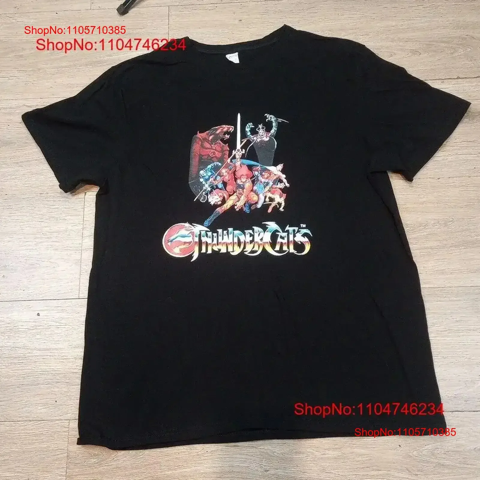 Thunder cats T Shirt Men's XXL Used Black Cartoon vintage Washed Stylish Casual Versatile streetwear Breathable vintage Washed