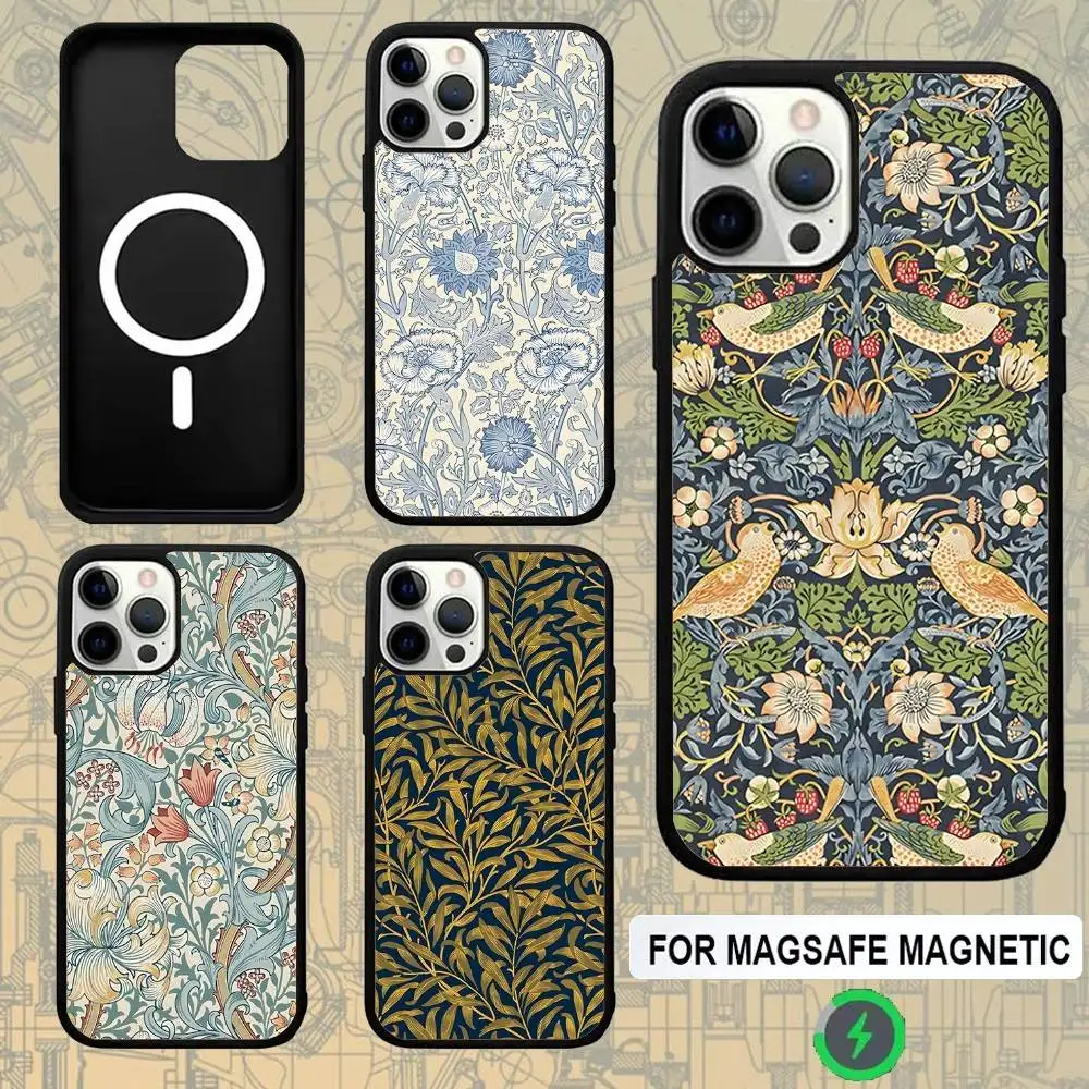 

William Morris Strawberry Thief Phone Case For IPhone 17,16,15,Pro,Max,Air,14,Plus,13,12,11 Magesafe Wireless Charge Cover