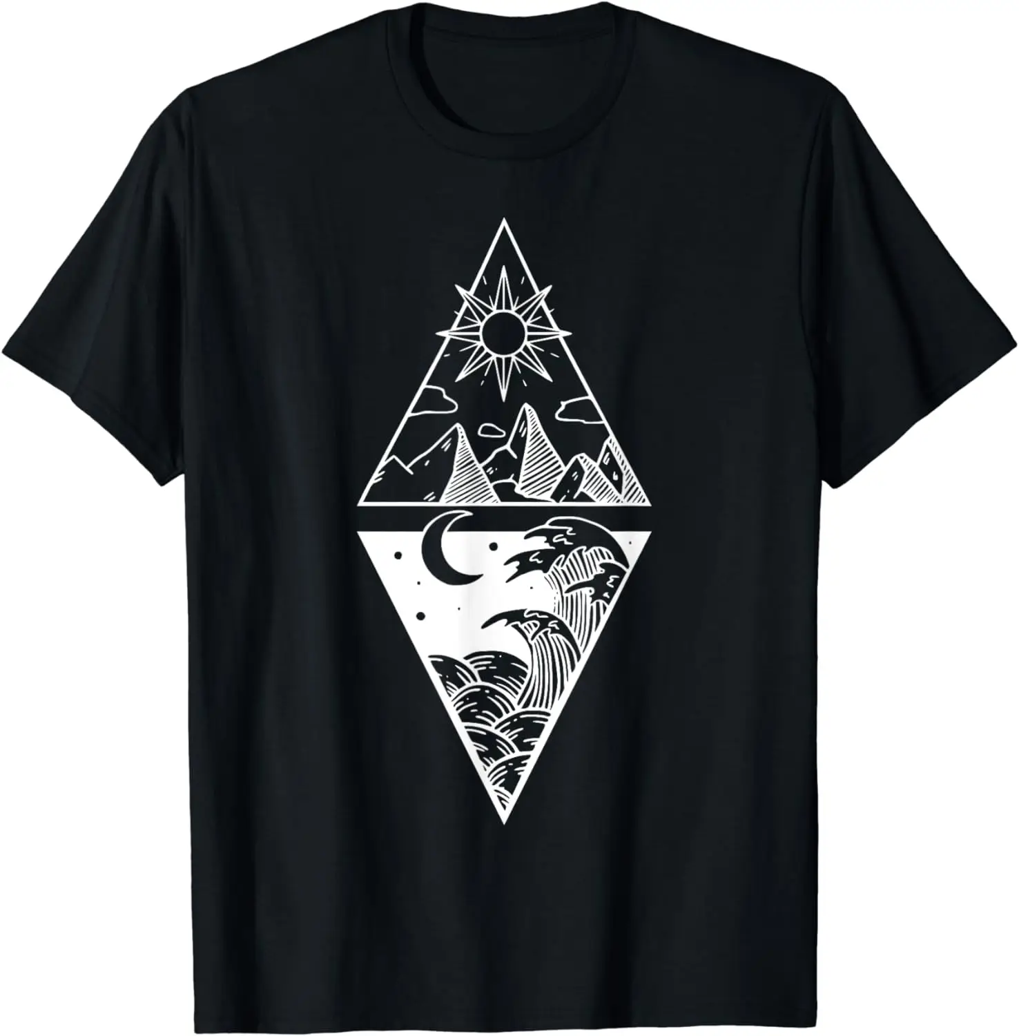 Moutain Moon Gothic Design T-Shirt for Men Women Easy To Wear and Match Men Clothing Comfortable and Fashionable