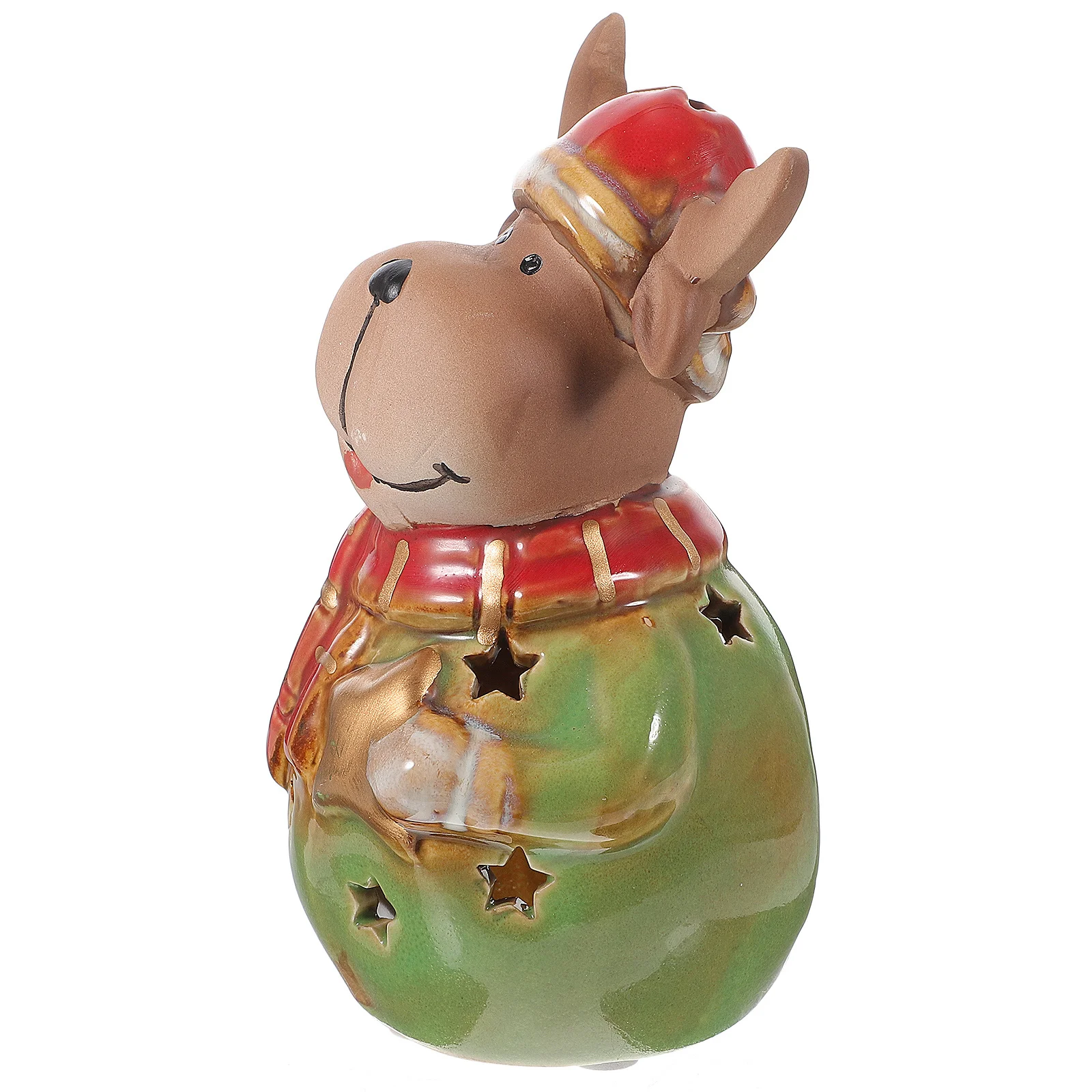 1 قطعة شمعدان الأيائل حامل ديكور فريد من نوعه ضوء مجوف زينة سطح المكتب عيد الميلاد ديكور المنزل شمعدان عيد الميلاد #3