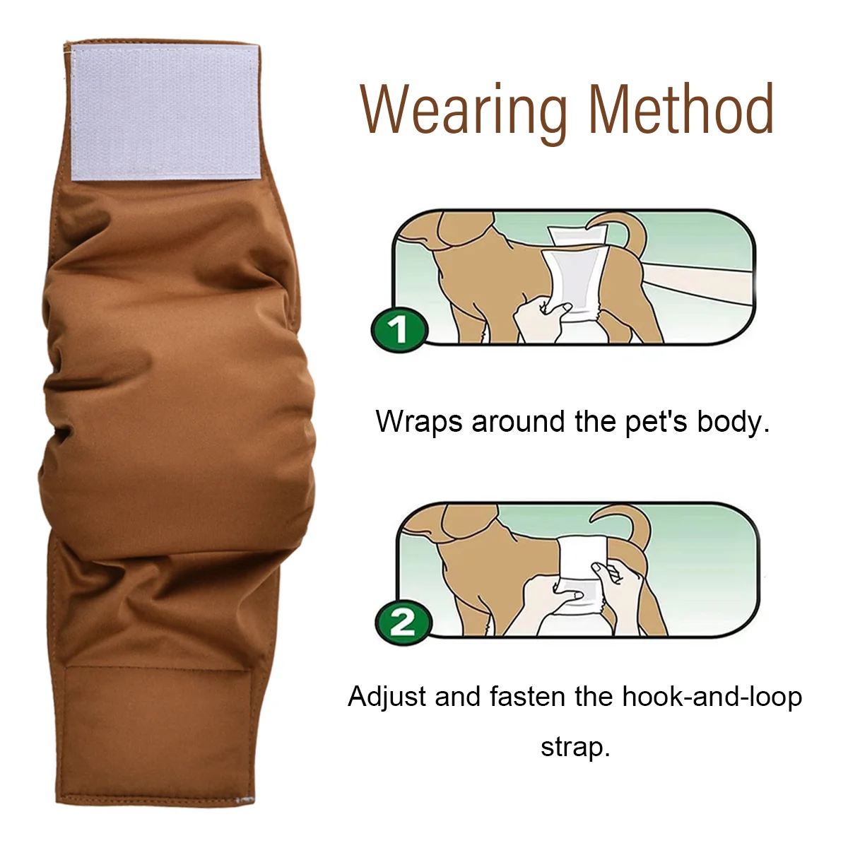 Wiederverwendbare, auslaufsichere Hundewindeln für männliche Hunde, waschbare Bauchbänder für Welpen, Anti-Markierung-Hundeshorts für kleine und mittelgroße Hunde, Zubehör – Detail 3