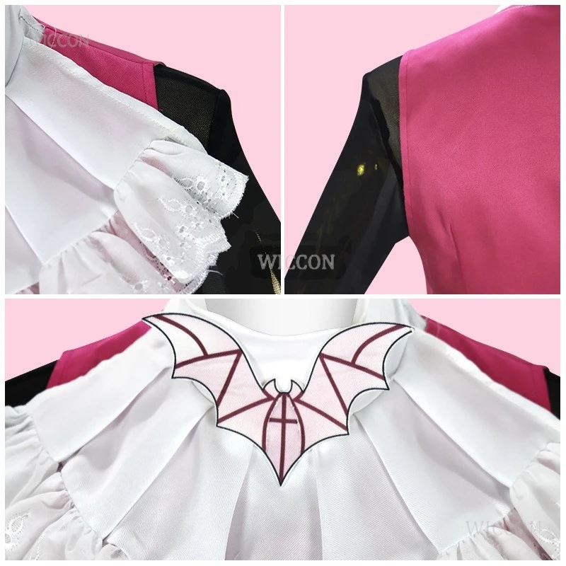 Monster Cos High: Draculaura Cosplay Costume Pink Suit Vampiree Draculaura Wig Anime Female Cosplay Halloween Costumes Shoes