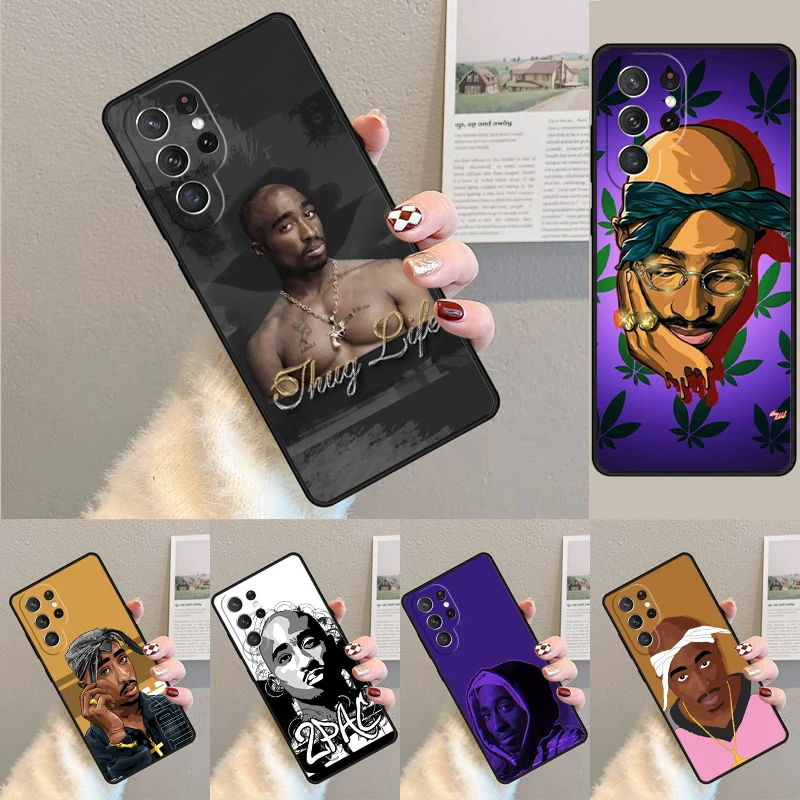 Cover For Samsung Galaxy S24 Ultra S21 S22 S8 S9 S10E Note 10 20 Plus FE S23 2pac tupac Crown 2 pac Phone case Coque