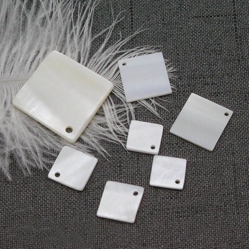

100 шт. DIY ювелирные изделия 10 12 15 25 мм натуральный пресноводный корпус гладкий полированный просверленный квадратный диск кулон