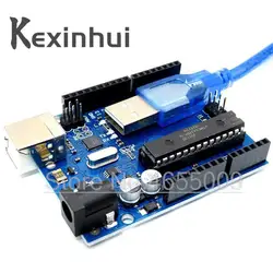 For UNO R3 Official ATMEGA16U2+MEGA328P Chip For Arduino UNO R3 Development board + USB CABLE