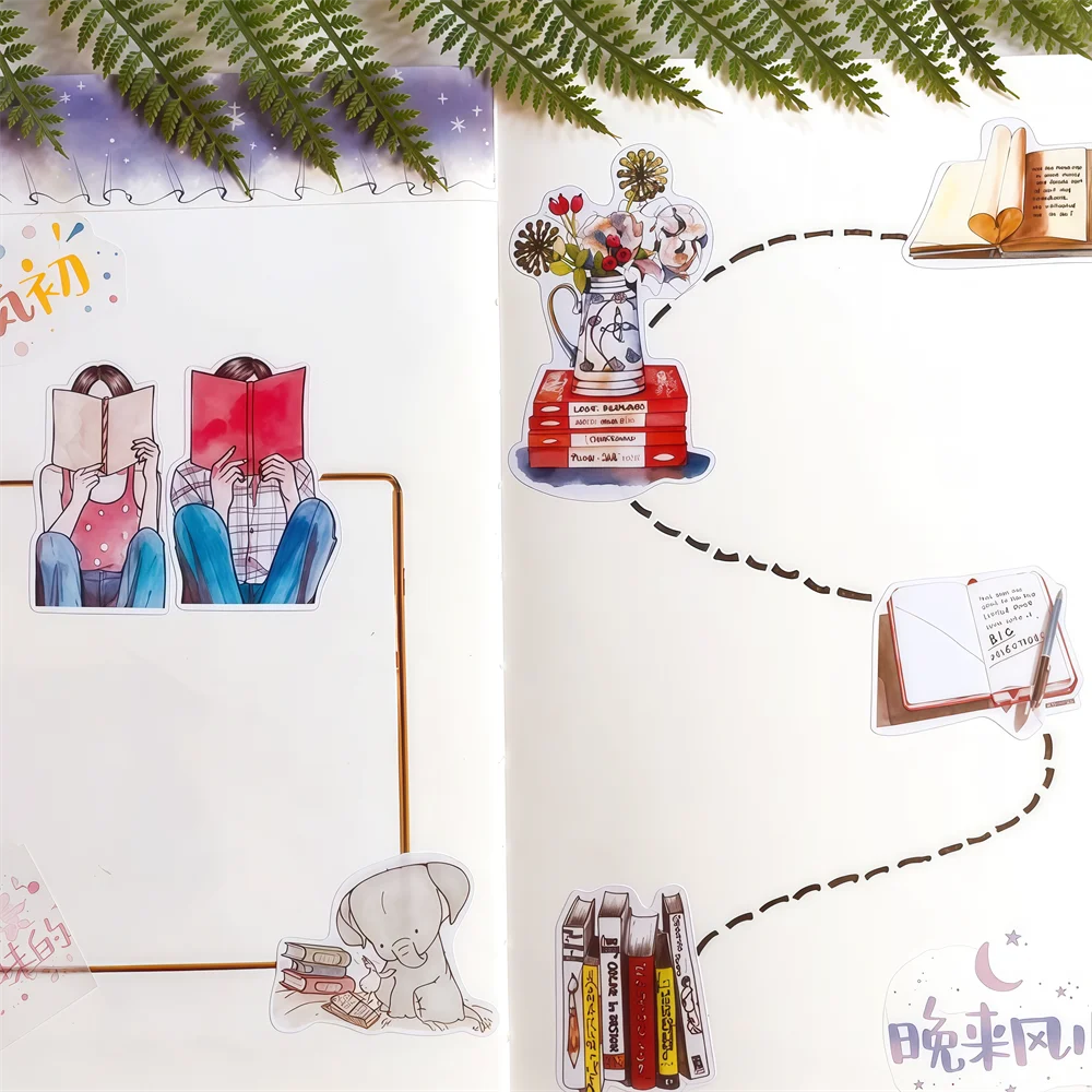 19-teiliges Mädchen-Buchset mit Aufklebern für Bastelarbeiten und Scrapbooking, Etiketten für Schüler, dekorative DIY-Aufkleber-Buchsammlung – Detail 3