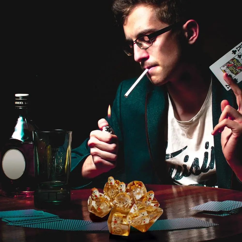 

7 шт./компл. подарки для TRPG DND, набор мультигранных кубиков с животными, настольная игра, игрушки для отдыха, развлечений, игровой аксессуар