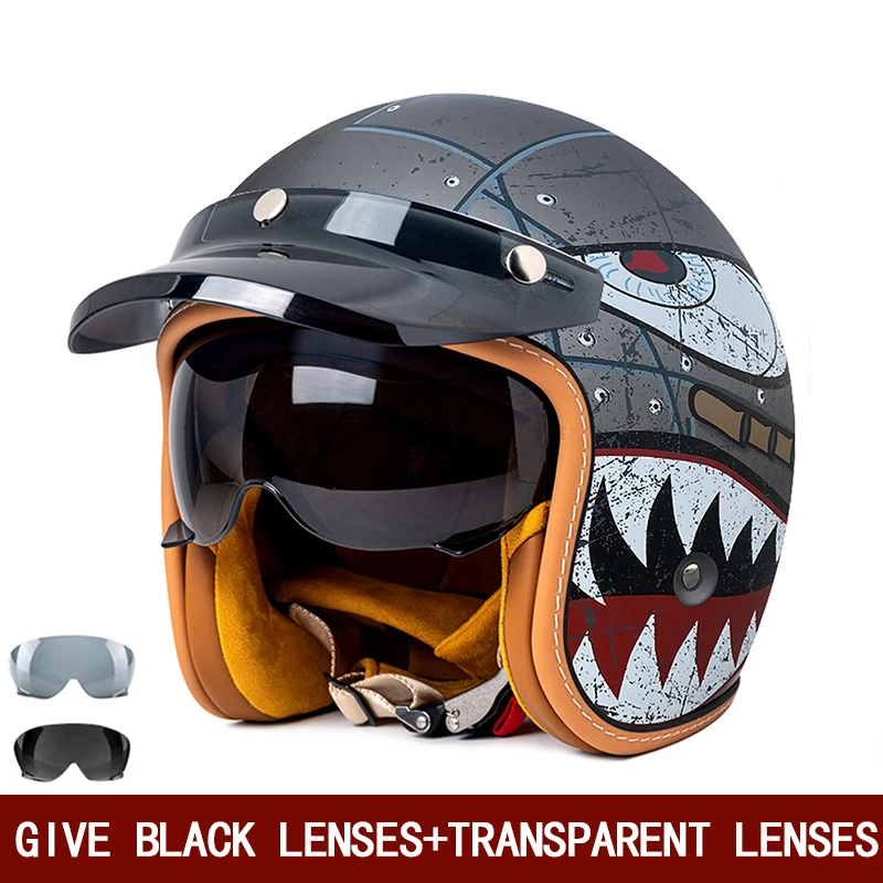 2026 Motorcycle Helmet Female Motorcycle Electric Car With Lens 3/4 Half Helmet Riding Men Commuting All Seasons