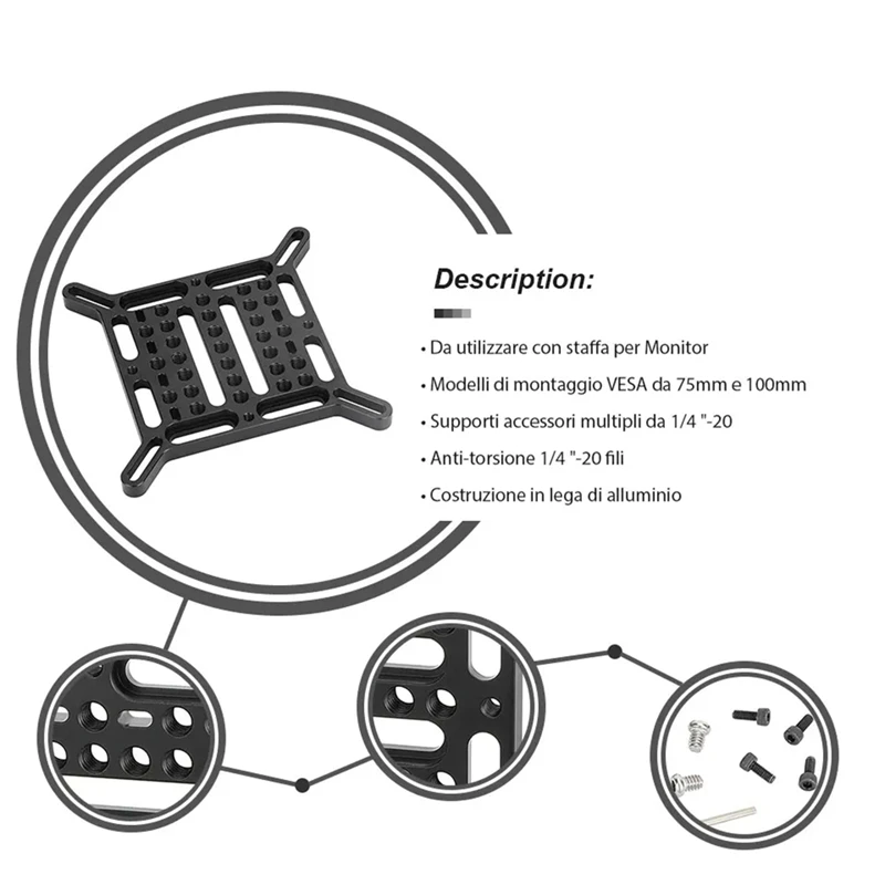 Multipurpose Cheese Plate With 75 X 75Mm & 100 X 100Mm For VESA Mount For Monitor Bracket Photography Video Replacement