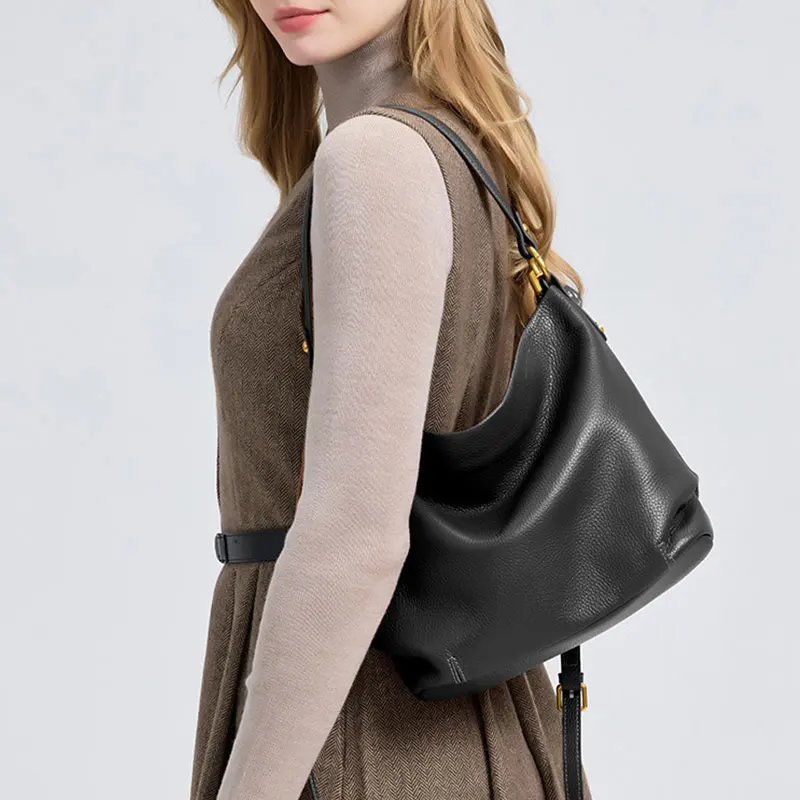 

Genuine Leather Women Shoulder Bags Luxury Designer Large Capacity Women's Bag Versatile Cowhide Handbag Female Crossbody Bag