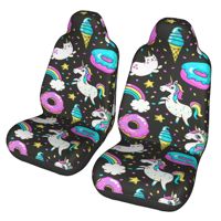 unicorn  2pcs Print Car Seat Covers for Women and Men, Universal Auto Front Seat Protector Fits for Car, SUV Sedan,