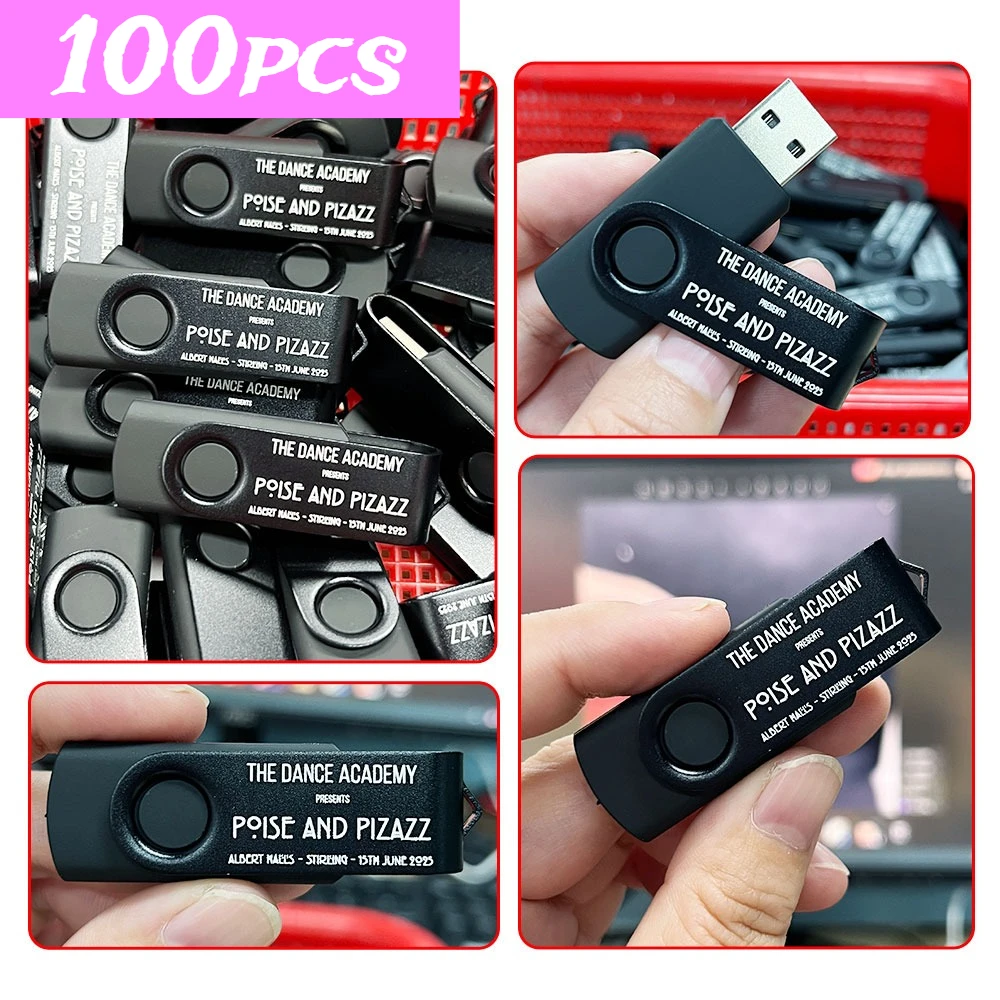 100pcs Free Tailored Logo USB Flash Drive 2.0 Pendrive Wholesale Price 1GB 4GB 128MB 512MB Memory Stick for Photography Gifts