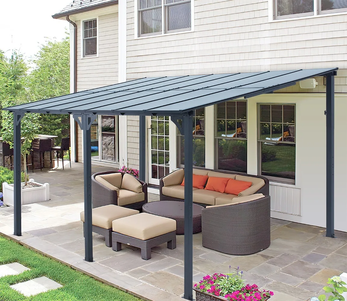 

Metal Outdoor Pergola Gazebo Garden Awning Patio Canopy Rectangle SunShade 3size