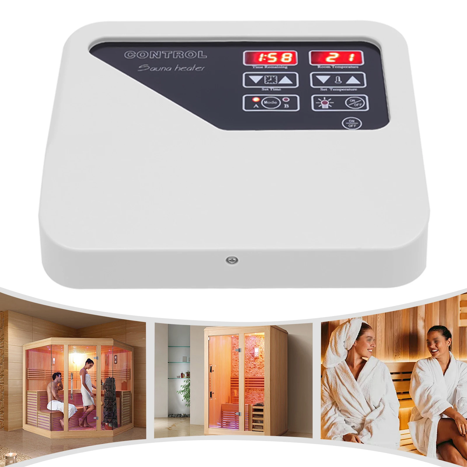 NEUESTE Sauna-Steuerung Externe Sauna-Steuerung 3-9KW Sauna-Steuergerät 220V mit Temperatursensor für Heimsauna