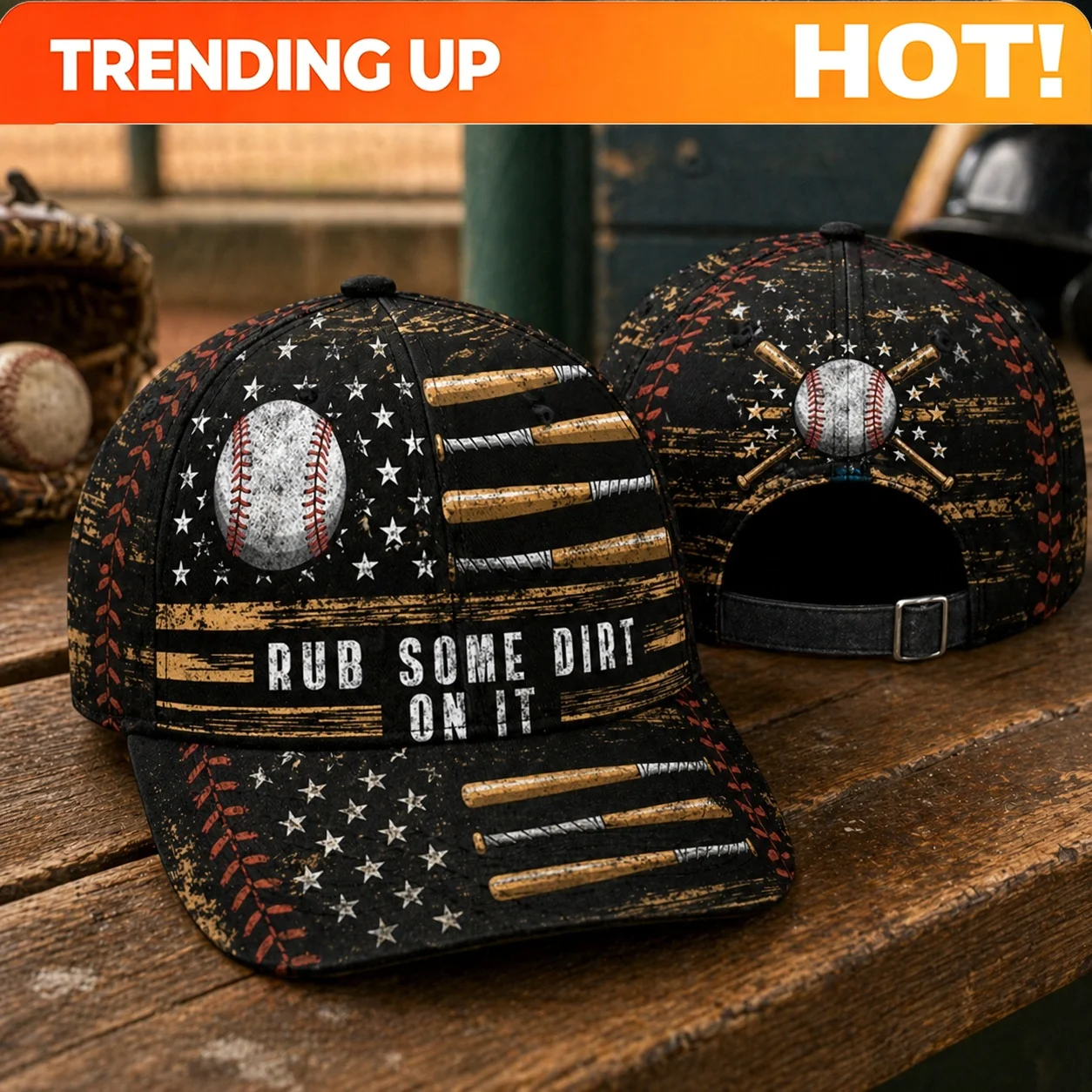 Custom Baseball Cap Costume Dirt Ball Graphic Adjustable Hat Bat Star Pattern for Diamond Fans Outdoor Casual Wear Practice Day