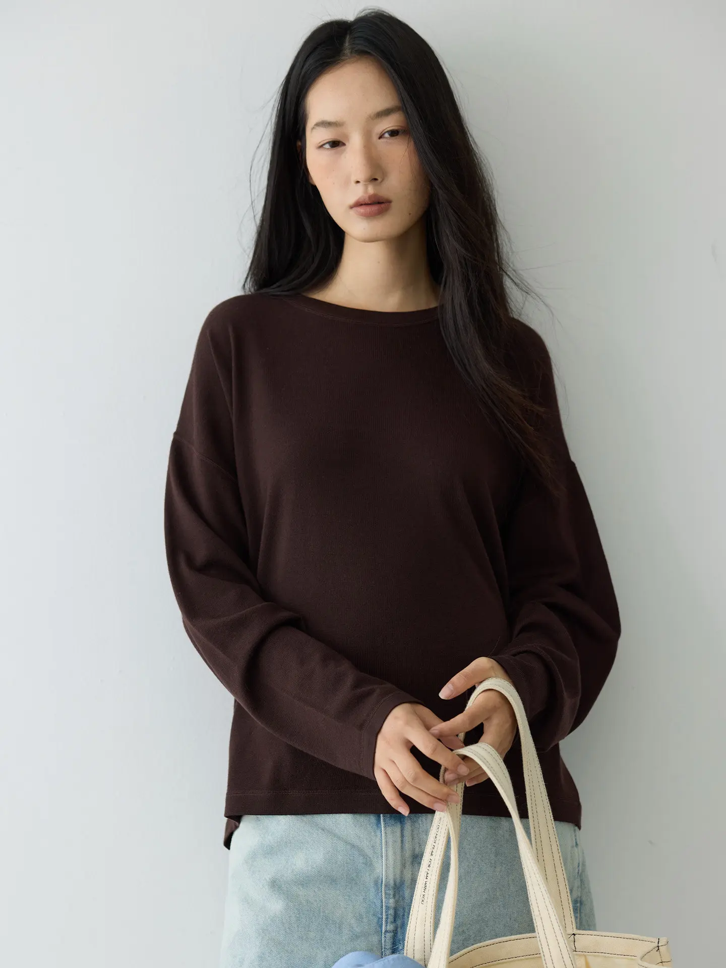 Heavy Industry 18-needle + fine gold wool, interlocking process three-dimensional silhouette cutting knitted sweater top women