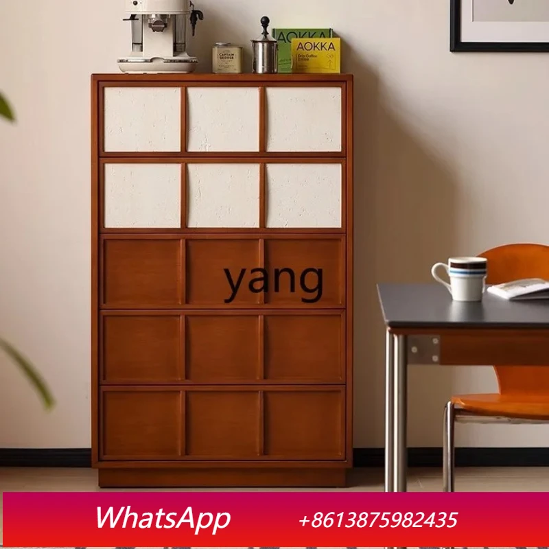 

LHM medieval solid wood chest of drawers household small apartment storage living room bedroom floor cabinet