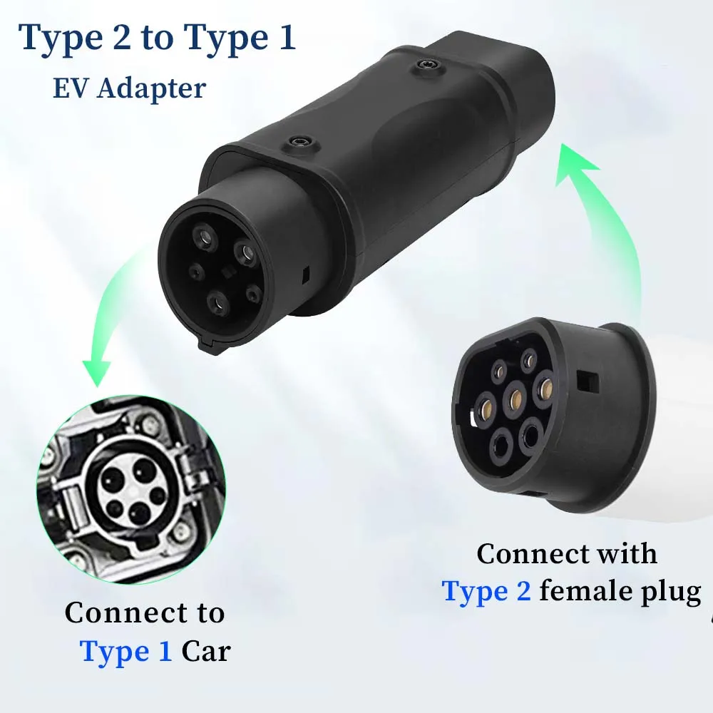 EVSE Adapter Type 2 to Type 1 EV Charger AC DC Convertor Type 1 to Type 2 For  Type2 GBT Electric Vehicle Charging Accessories