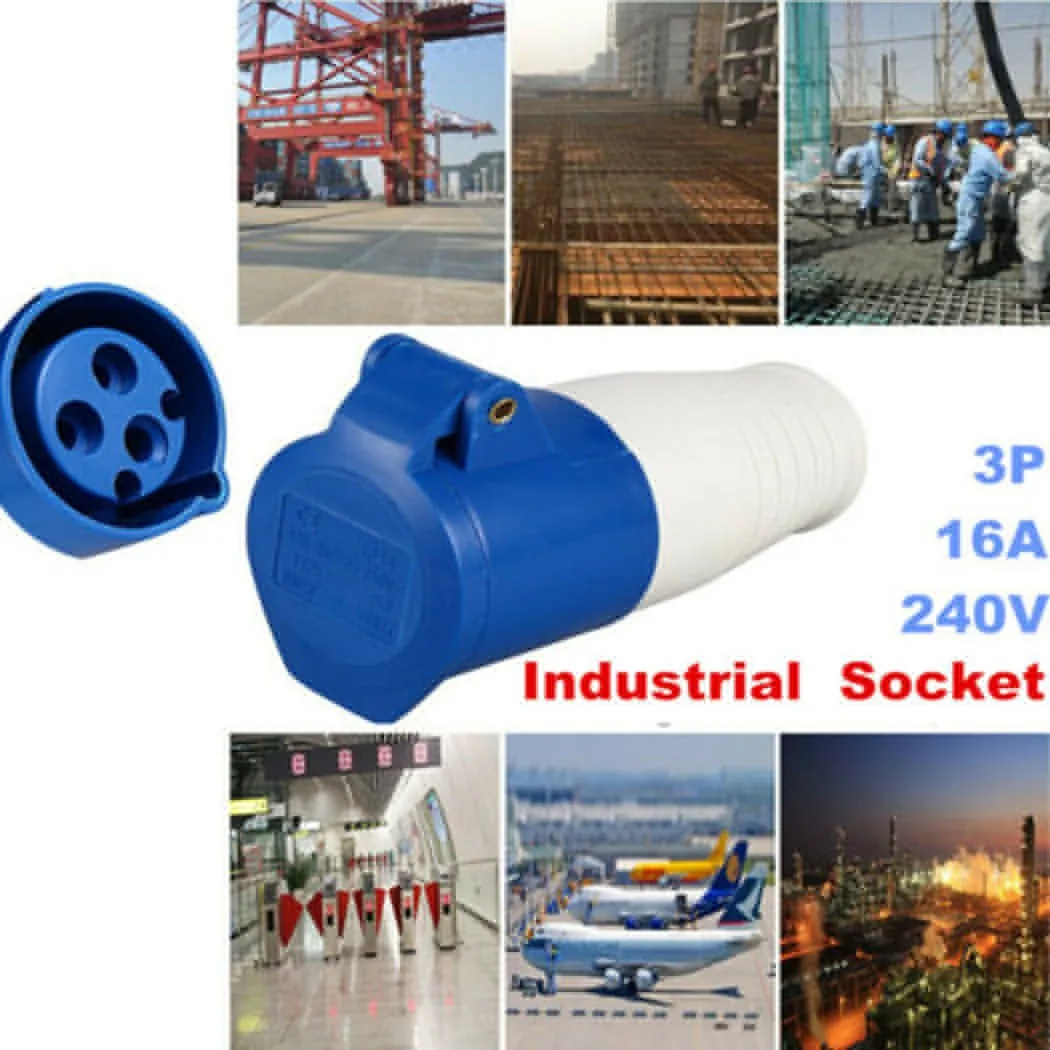 240V 16A 3 Pin Industrial Waterproof Plugs Socket  Male/Female IP44 2P For Caravan Motorhome Yacht Plug & Socket Connector