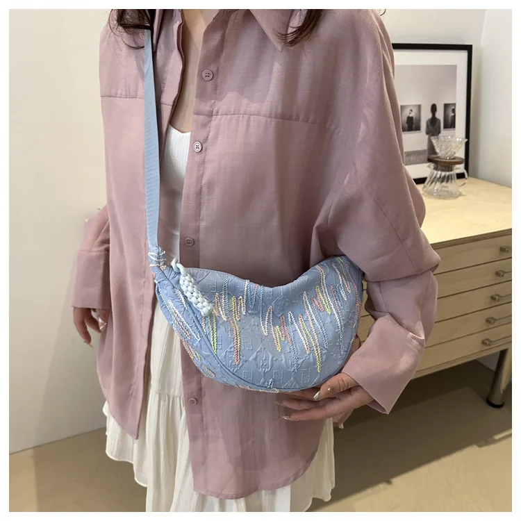Minimalistische Umhängetasche im japanischen Stil für Damen, kleine Umhängetasche für das Handy, leichte und vielseitige Dumpling-Tasche für Mädchen – Detail 20