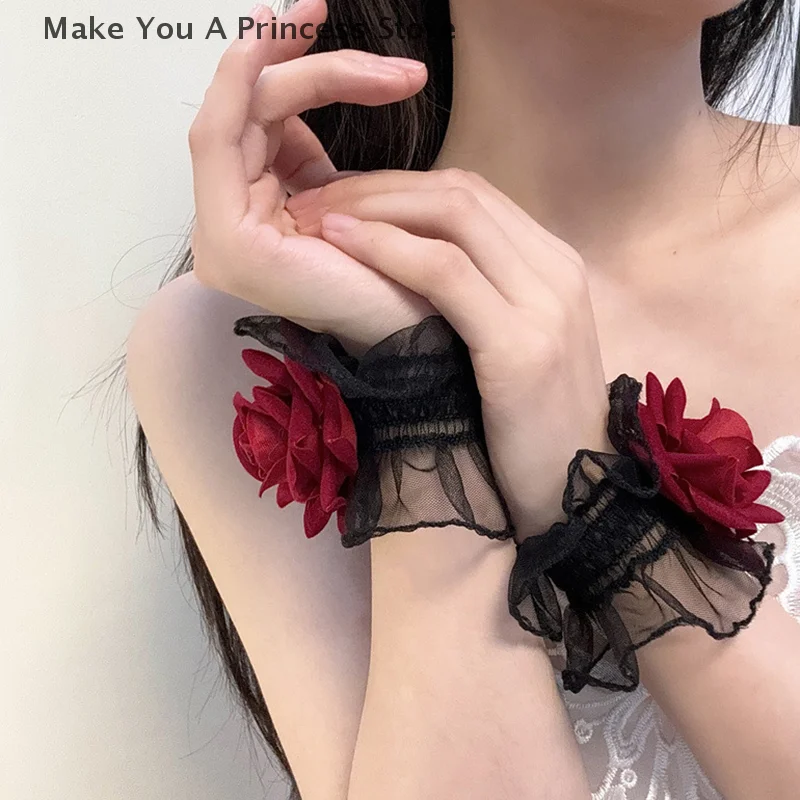 Nagelfoto Handschoen Mooie Zachte Nep Manchetten Decoratieve Kant Flare Manchetten Mode Sexy Nail Art Accessoires Fotografie Props