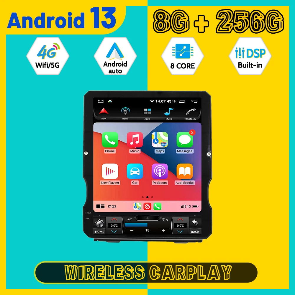 

12.1 Inch 8 Core For Jeep Wrangler 2018~2023 Android Carplay Car Multimedia Automotive GPS Navigation Car Radio Stereo Head Unit