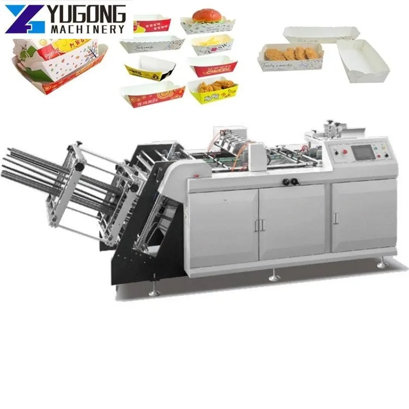 China Burger Food High Quality Cake Automatic Carton Cardboard Box Maker Machine Pizza Burger Food Paper Box Making Machine