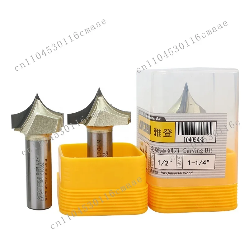 Suitable for 1/2 shank V-groove numerical control milling cutter, AlTin plated, custom woodworking tools, support OEM/ODM