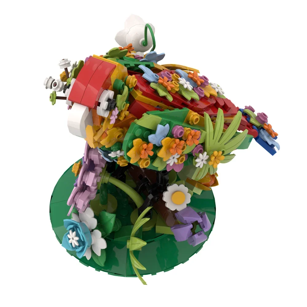 Gobricks MOC Fiori creativi Brid Mattoni Modello Fiori Brid Pappagallo Cockatiel Pavone Gabbiano Vultures Building Blocks Giocattolo Regalo