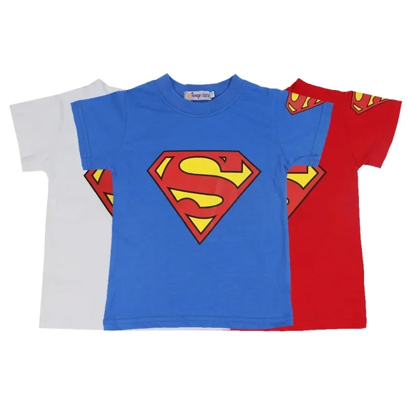 2024 Boy Cotton T-shirt Summer Short-sleeved Children's Cotton Baby Kids Clothes Spiderman McQueen Fashion 2-14 Year Tee Top