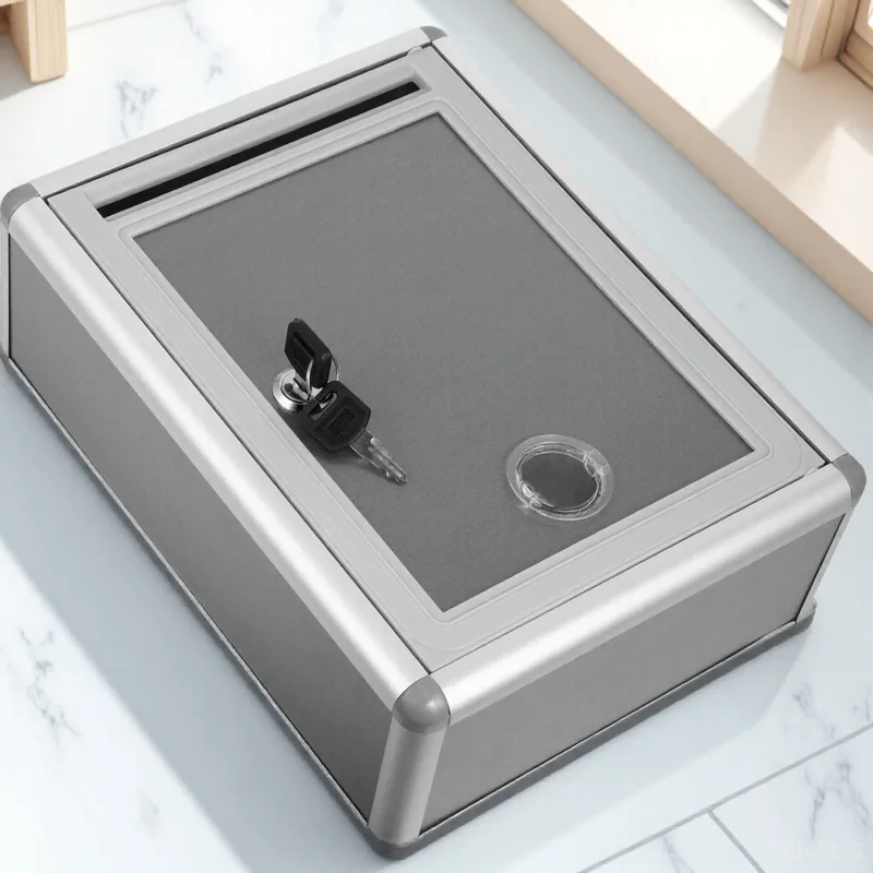 

Lockable Metal Suggestion Box Wall Mount Mail Collection Box for Public Feedback Donation Voting Secure Mailbox