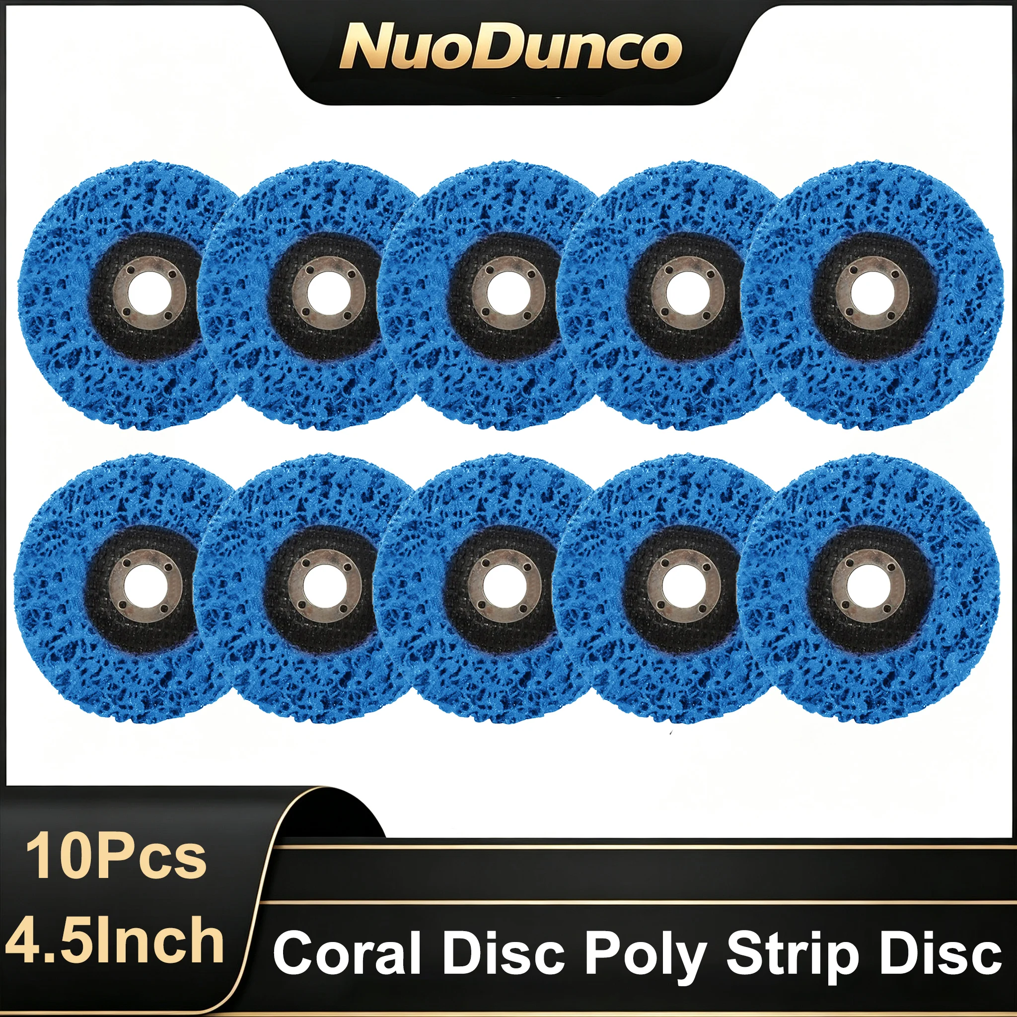10Pcs 4.5Inch Coral Disc Poly Strip Disc Diamond Grinding Wheel Flap Disc Abrasive Wheel Paint Rust Removal Clean For Angle Grinder