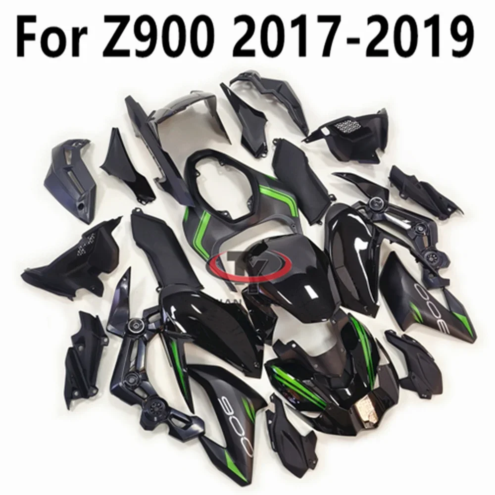 Matte Black Green Floral Pattern Motorcycle For Kawasaki Z900 2017-2018-2019 Full Fairing Kit Injection Bodywork Cowling