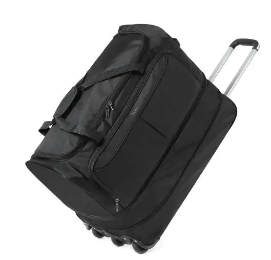 Men Large Capacity Trolley Bag Expandable Folding Carry On Trolley Bag Waterproof Oxford Travel Trolley Bag Rolling Luggage Bag