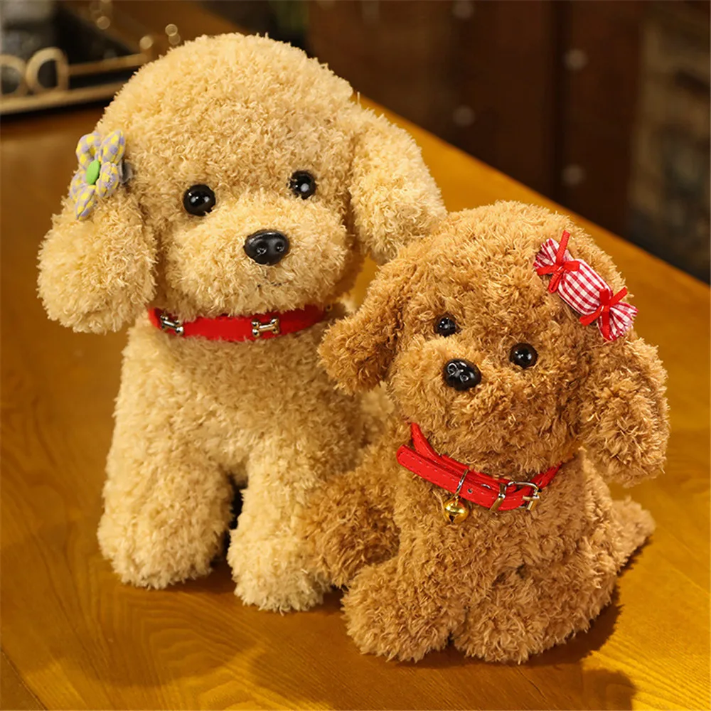 Chien en Peluche Créatif et Réaliste de 22/28cm, Jouets de Simulation Porte-Bonheur, Figurine Faite à la Main, Animaux