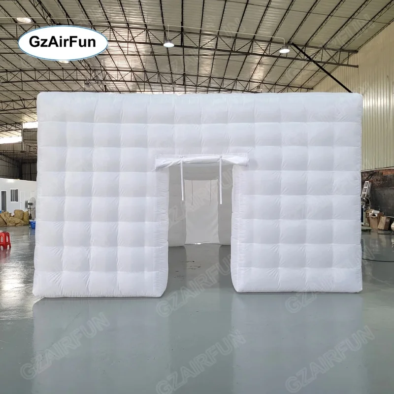 Factory-customized Portable Outdoor Igloo Inflatable Cube Tent LED Lights Digital Printing Built-In Fan 12ft for Easy Setup