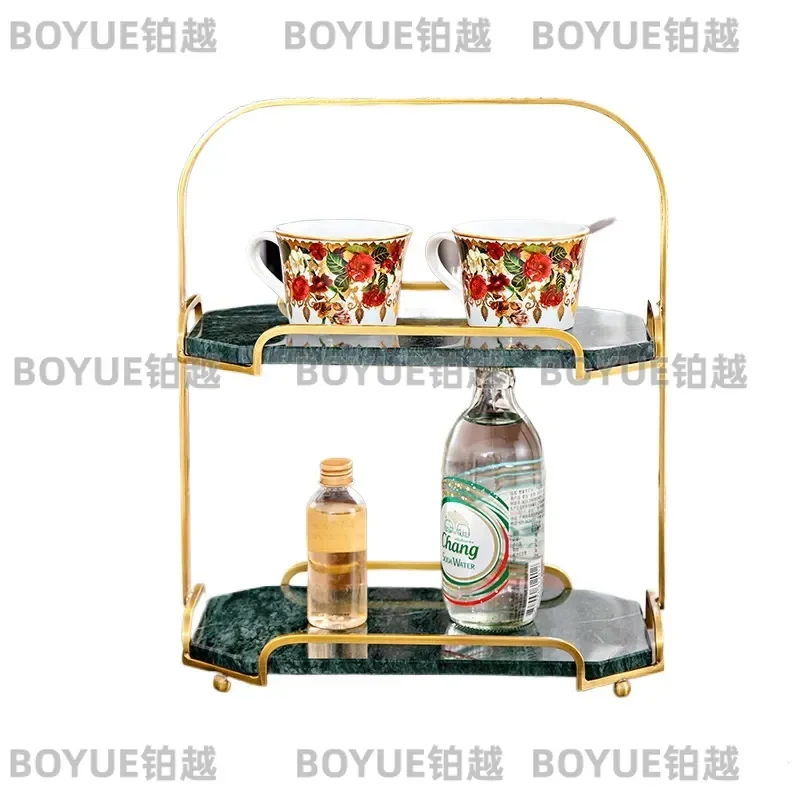 Double Layer Desktop Shelf for Skincare Storage Multi Tier Corner Organizer Rack for Makeup Cup Cake Display Stand Home Decor
