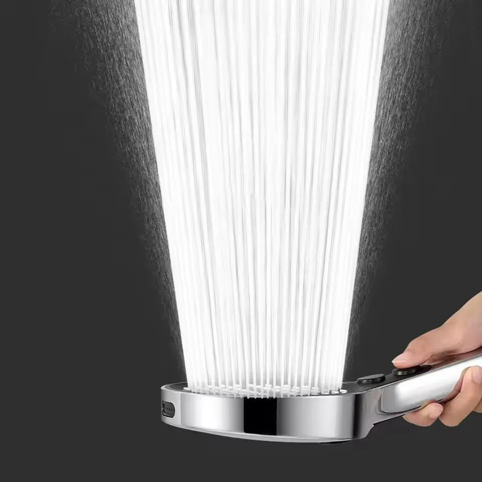 14cm Big Panel 4 Modes Pressure Boost Shower Head 5 In 1 Design High Pressure Large Flow One-Key Stop Water Handheld Showerhead