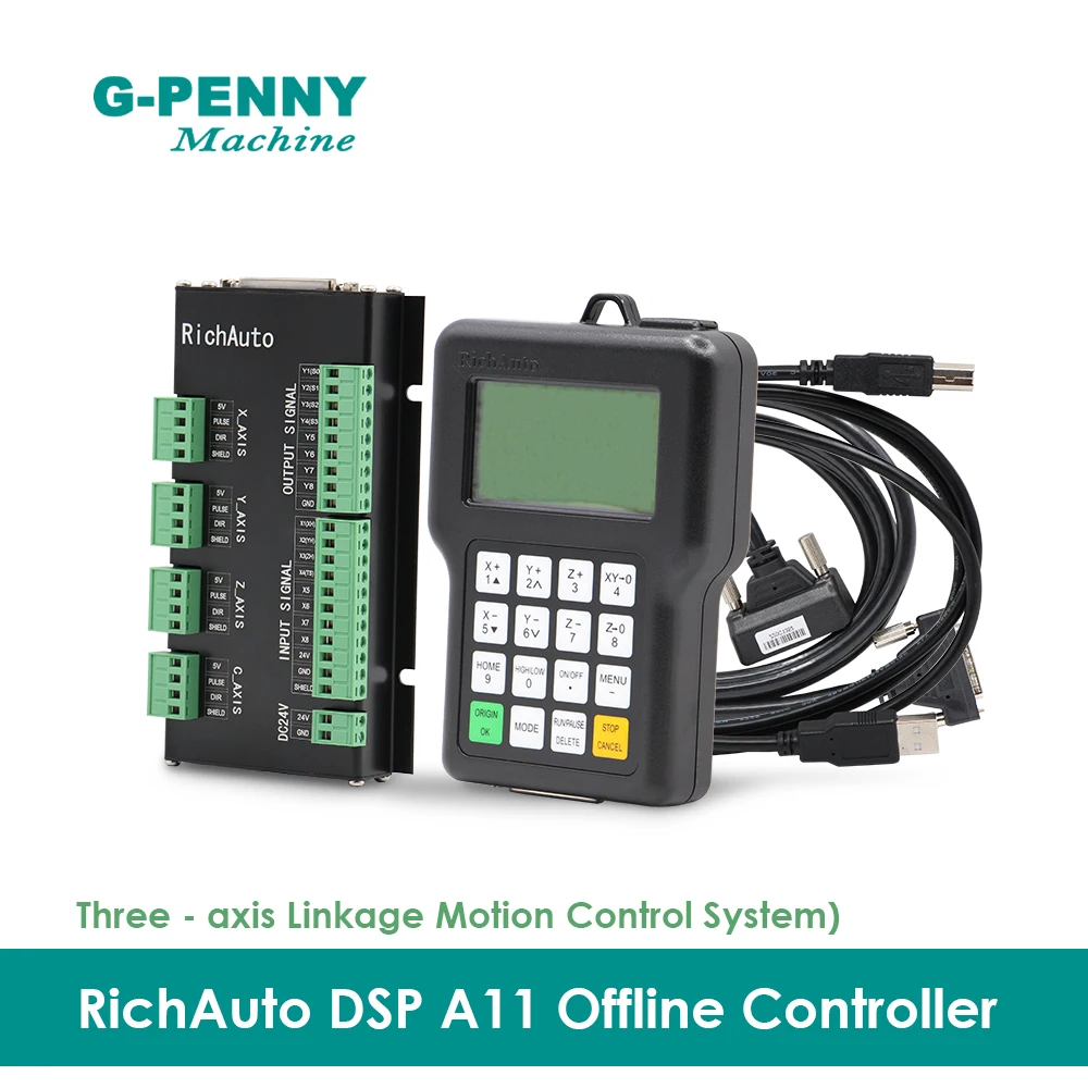 무료 배송! DSP 3 axis Richauto A11 컨트롤러 CNC 라우터 용 CNC 무선 채널 조각사 핸들 모션 영어 버전