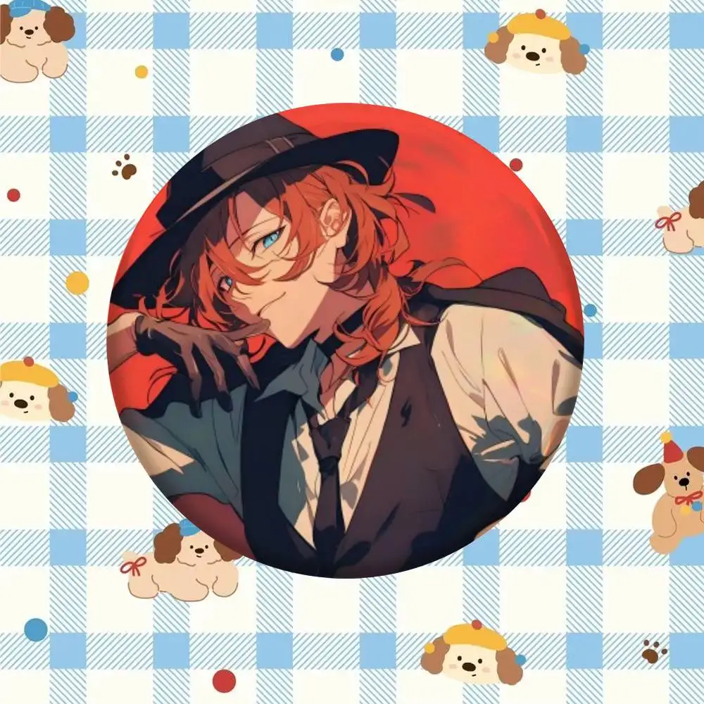 Anime Bungo Stray Dogs Nakahara Chuya   Badge Tinplate Meme Round Brooch for Hat Bag Creative Lapel Jewelry Accessories Gifts