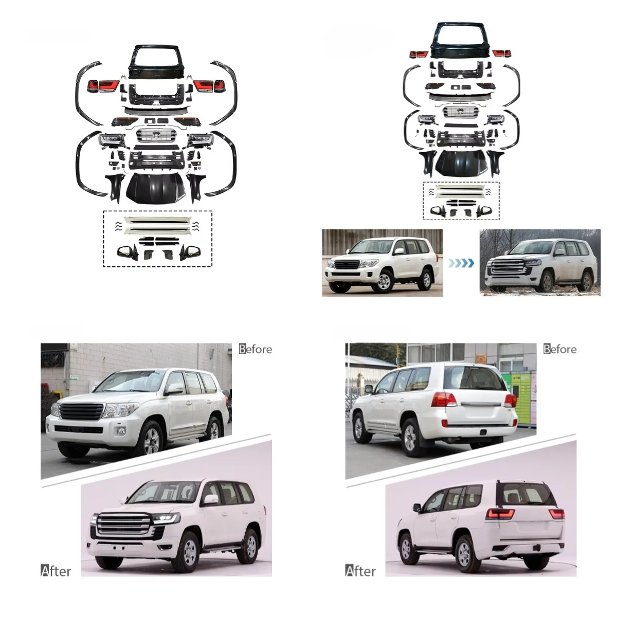 

Stlf for Land Cruiser 200 Bodykit 300 Model Bumper Grill Headlight Parts 2008-2015 LC200 Series Facelift Conversion Kit
