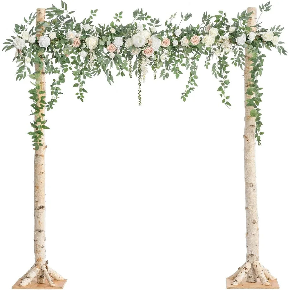 6.5FT Artificial Wedding Arch Flowers Sage Green Decor, Ceremony Reception Hanging  Rose Arbor Arrangement Outdoor Party