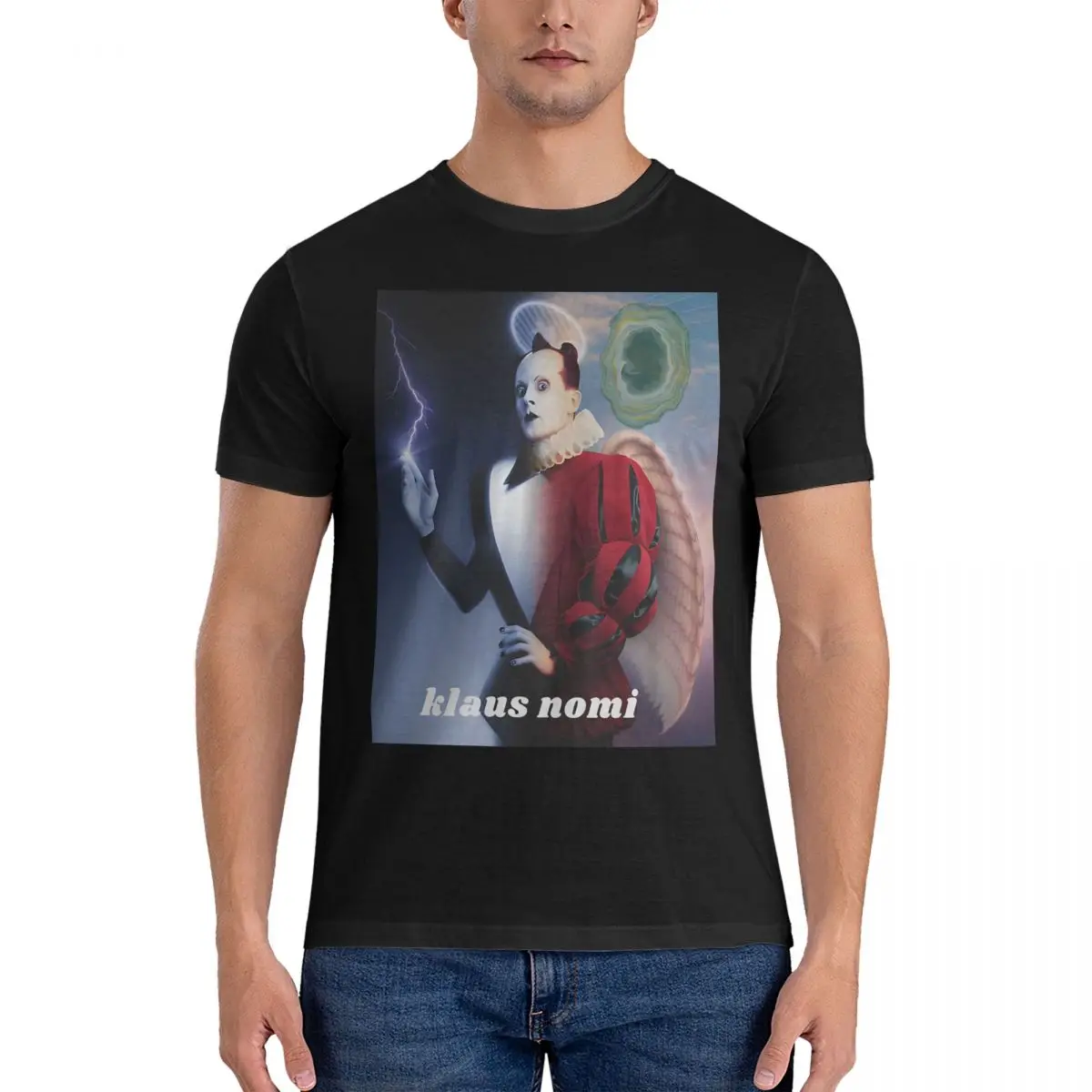 Humorous Singing T-Shirts for Men Crew Neck 100% Cotton T Shirts K-Klaus Nomi Short Sleeve Tees Adult Tops