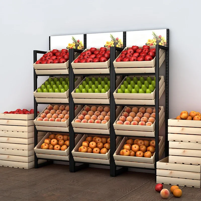 Ready To Ship Fruit and Vegetable Display Rack for Shop and Store Used in Supermarket Fruit Area 2023 New Model