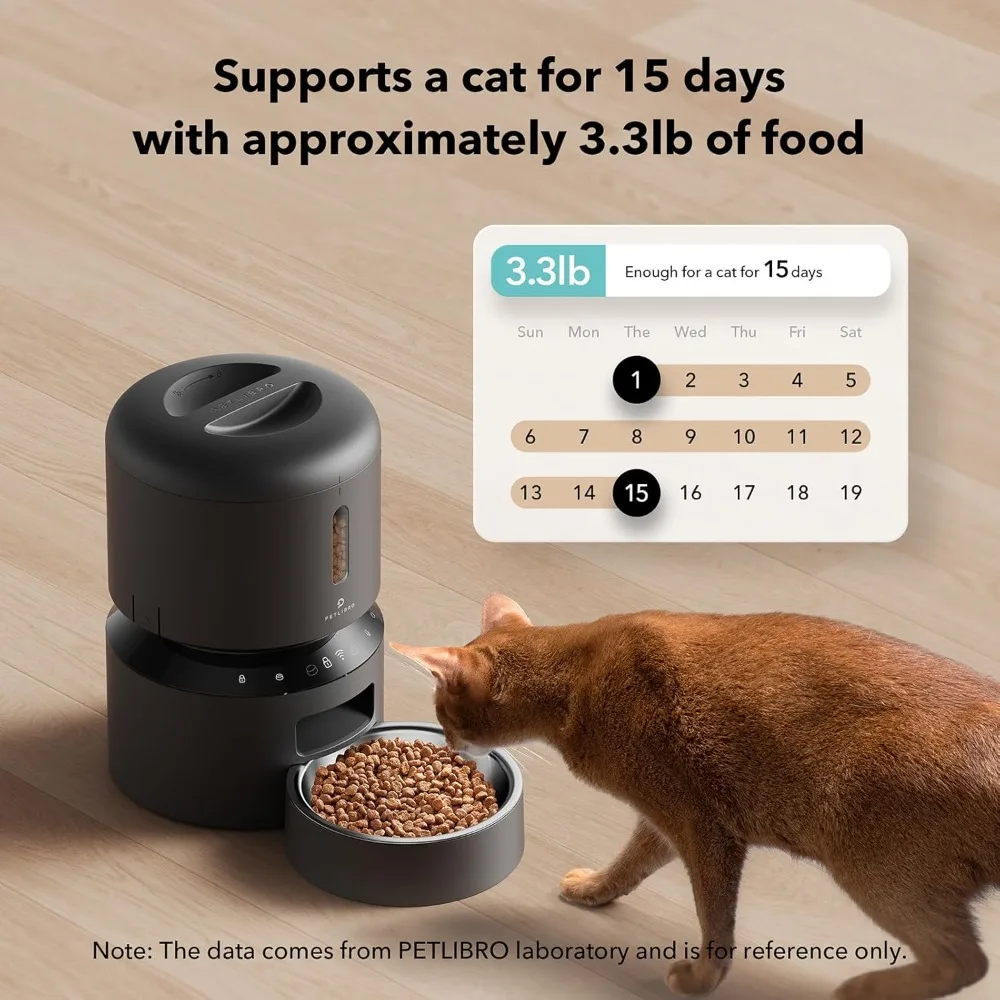 

Automatic Cat Feeder, 5G WiFi Automatic Pet Feeder with Freshness Preservation, 3L Timed Cat Feeders for Dry Food