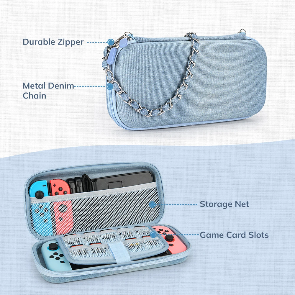 Switch Case Kit for Switch 2017 Multifunctional Switch Travel Case Y2K Style with Screen Protector, Cover and Strap