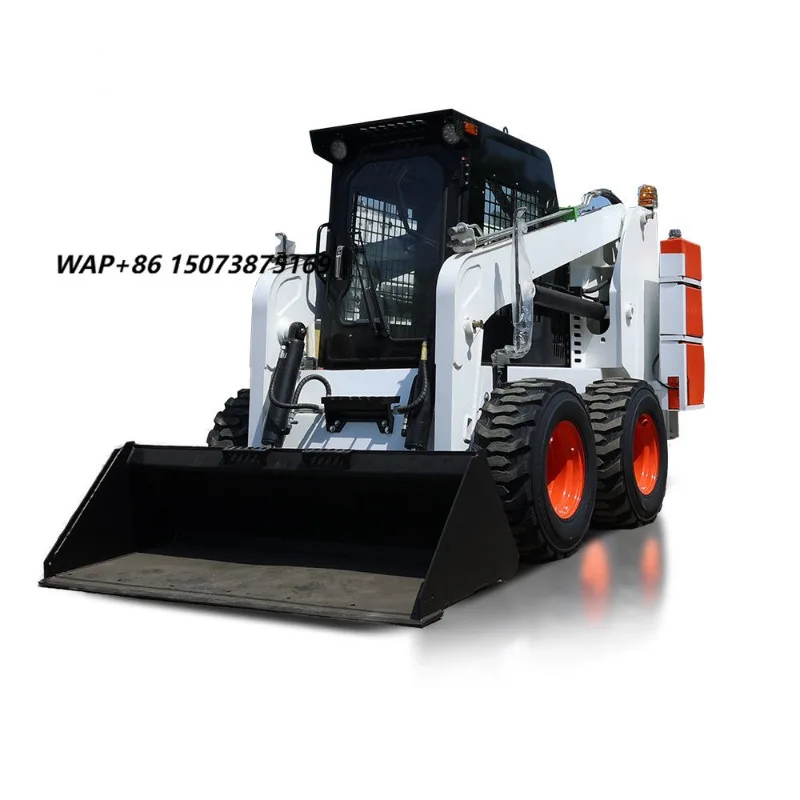 Earth-moving Machinery 1Ton Wheel Mini Skid Steer Loader Skid Loader With Multifunctional Attachment for Construction Work