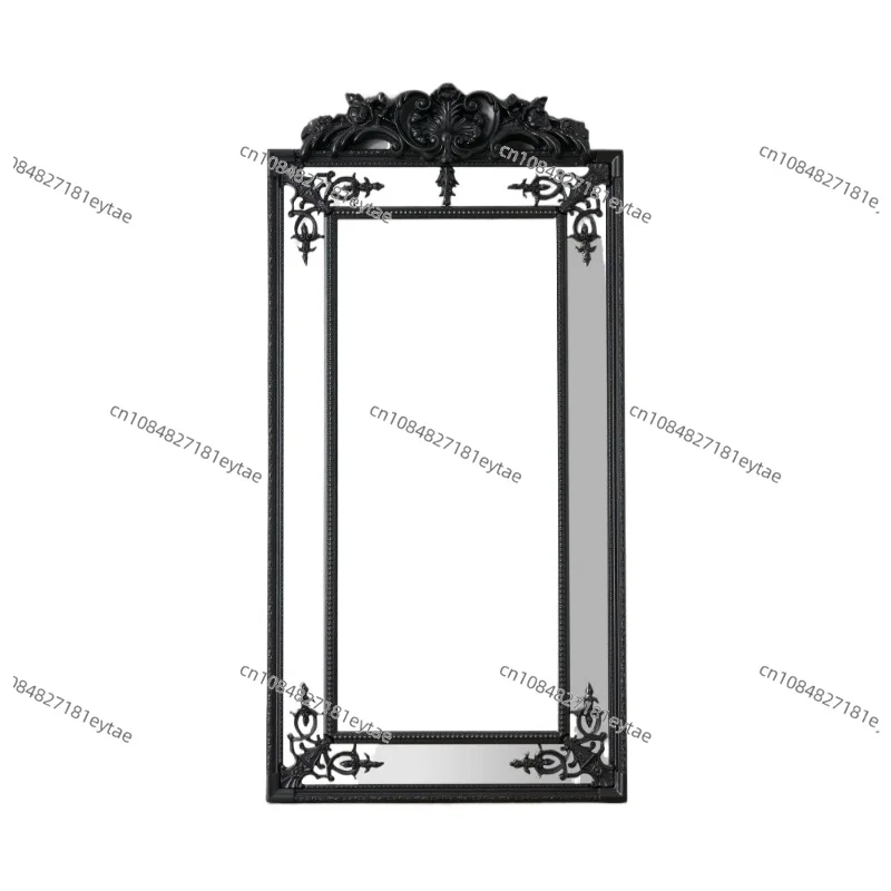 

Luxury Retro Large Floor Wooden Frame French Decorative Art Dressing Mirror for Bedroom